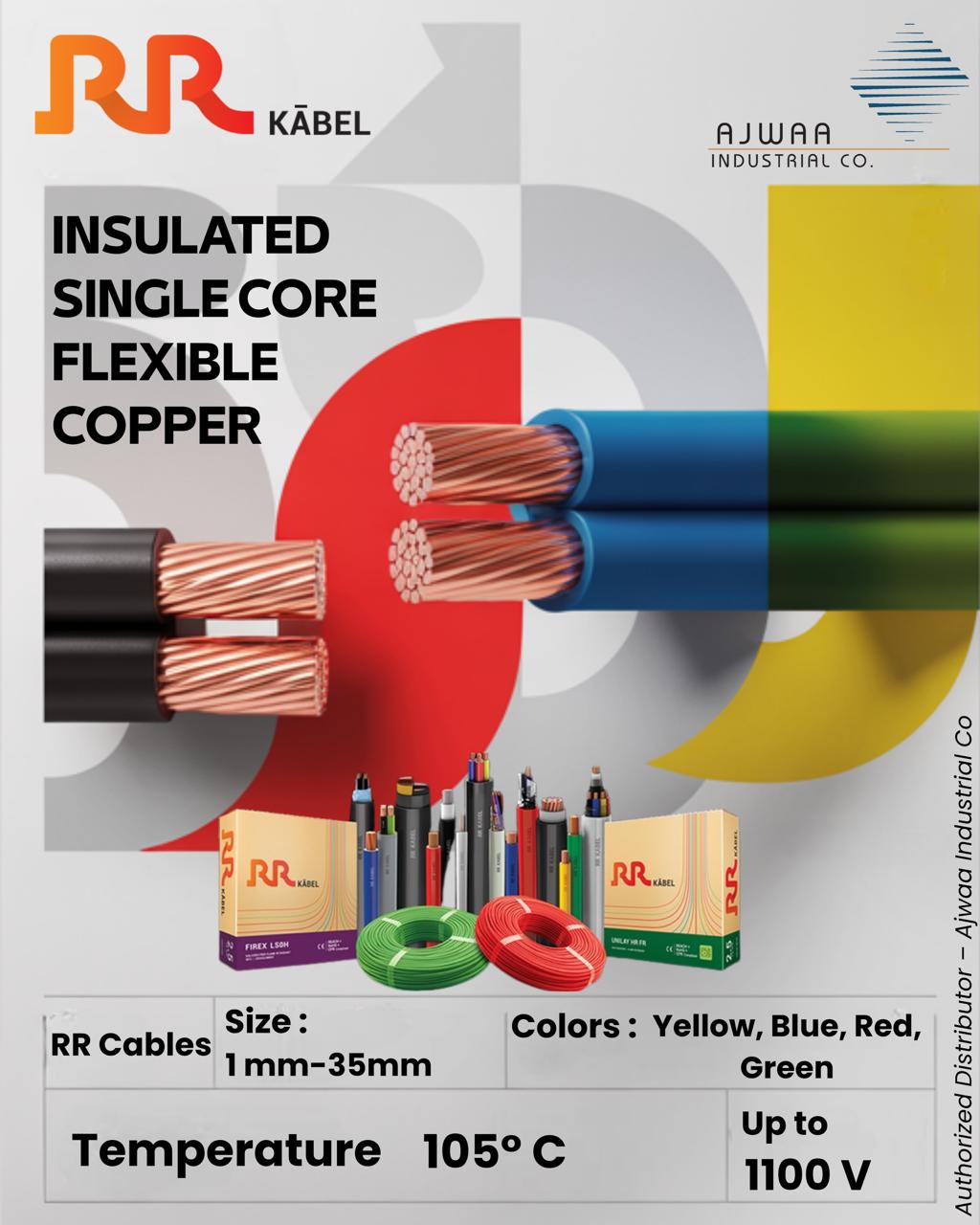 RR Kabel insulated single core flexible copper cable range